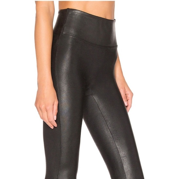SPANX Faux Leather Black High Rise Leggings - Picture 3 of 7